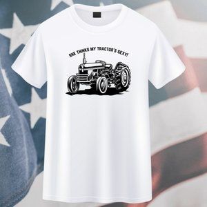 Men's Trendy T-Shirt She Thinks My Tractor's Sexy!